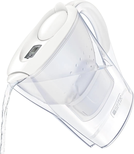 Brita - Wasserfilterkanne Marella Weiß + 1 Maxtra Filterkartusche 2,4L