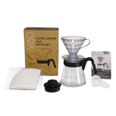 Hario V60 - Kaffeefilter, Kaffeekanne, Kaffeefilter & Messlöffel - Komplettset