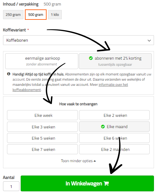 Beispiel Kaffeeabonnement