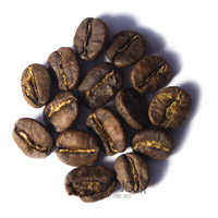 Kaffeebohnen während des ersten Cracks