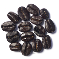 Kaffeebohnen sehr dunkel geröstet